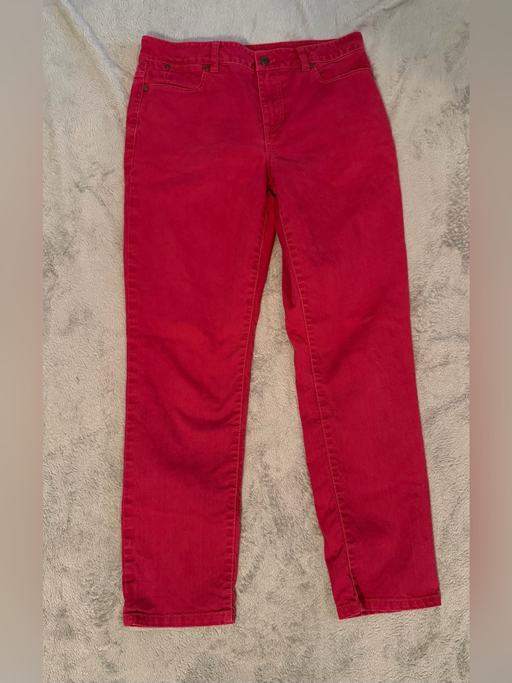 Talbots Heritage Slim Ankle Size 8/29 Red Pocket Jeans High Rise Stretch